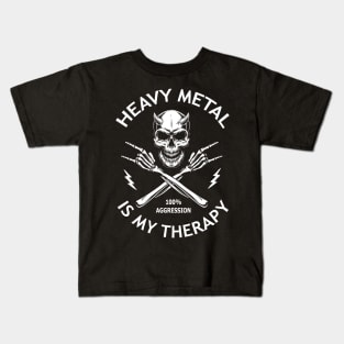 Heavy Metal Is My Therapy Cool Saying Kids T-Shirt